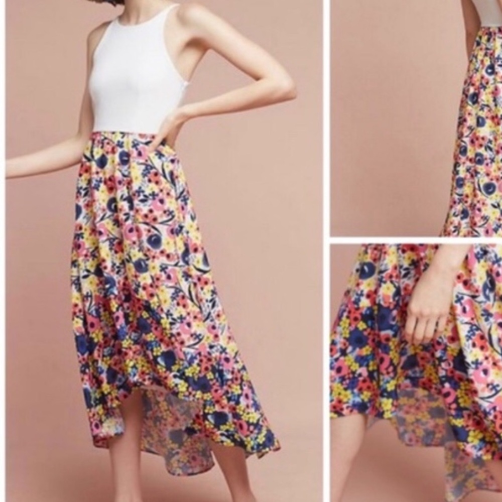 *Anthro* beautiful floral high low dress